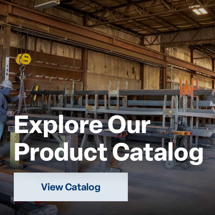 Explore the C Henry Steel product catalog. C Henry Steel employee working with steel tubing. View catalog.